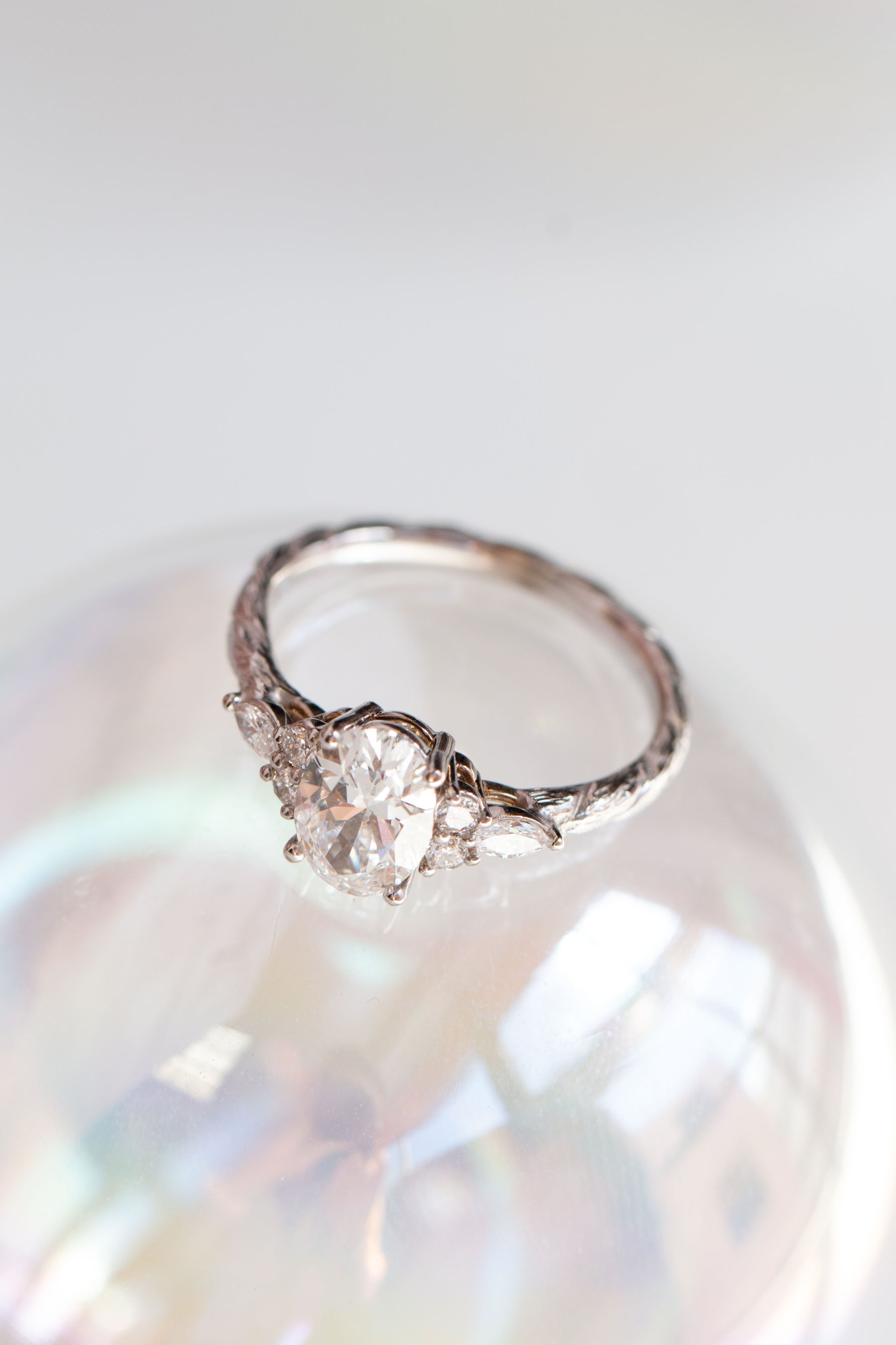 Custom Design ~ Oval Kite String 7-Stone Ring