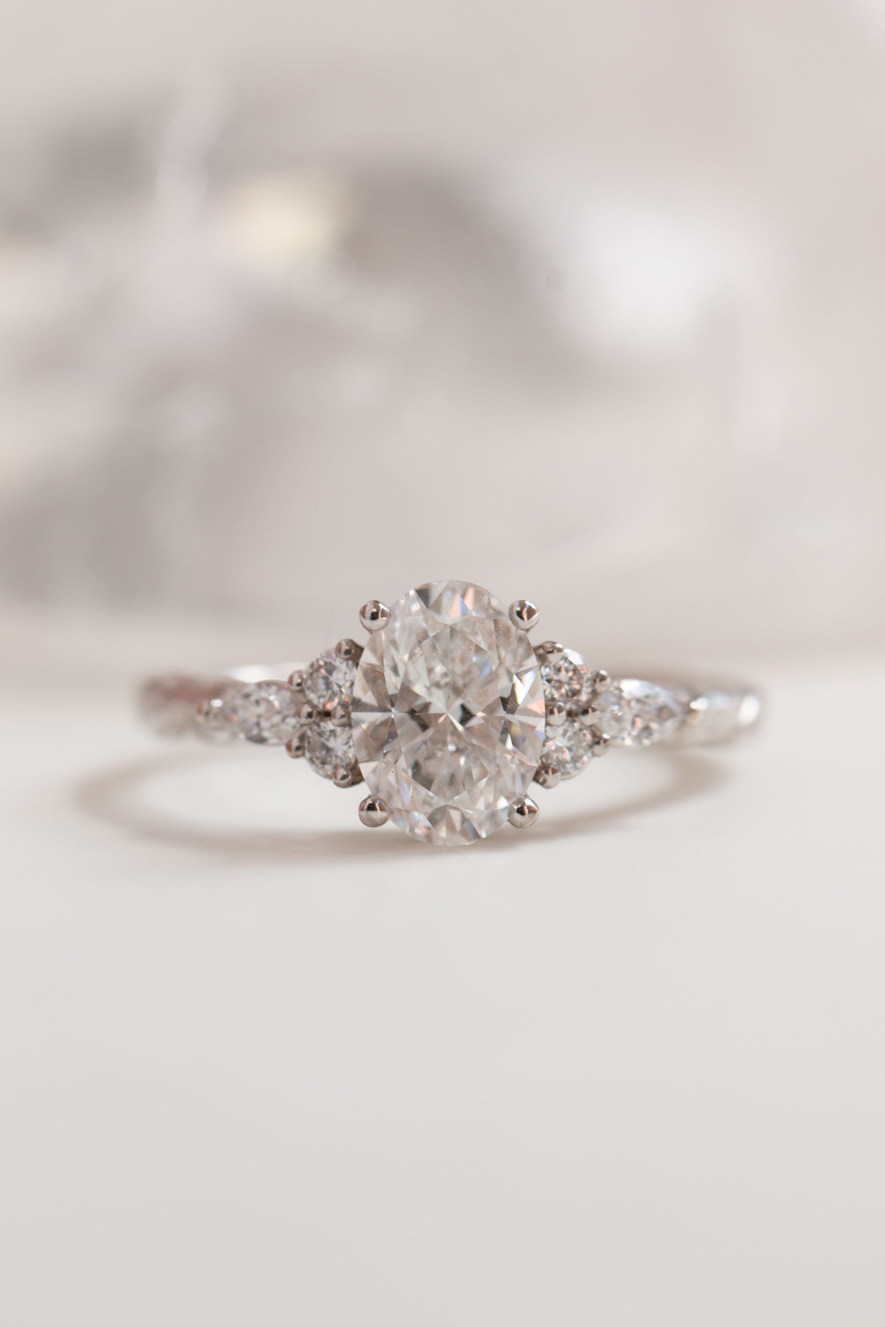 Custom Design ~ Oval Kite String 7-Stone Ring