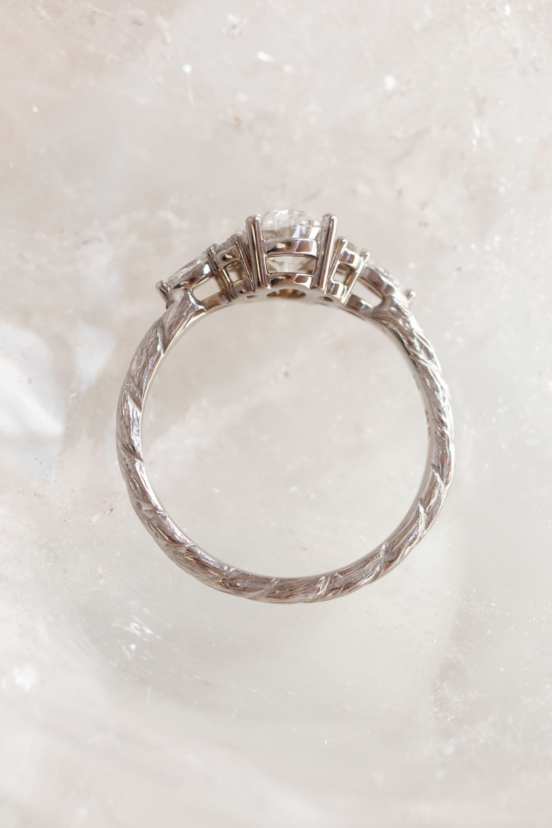 Custom Design ~ Oval Kite String 7-Stone Ring