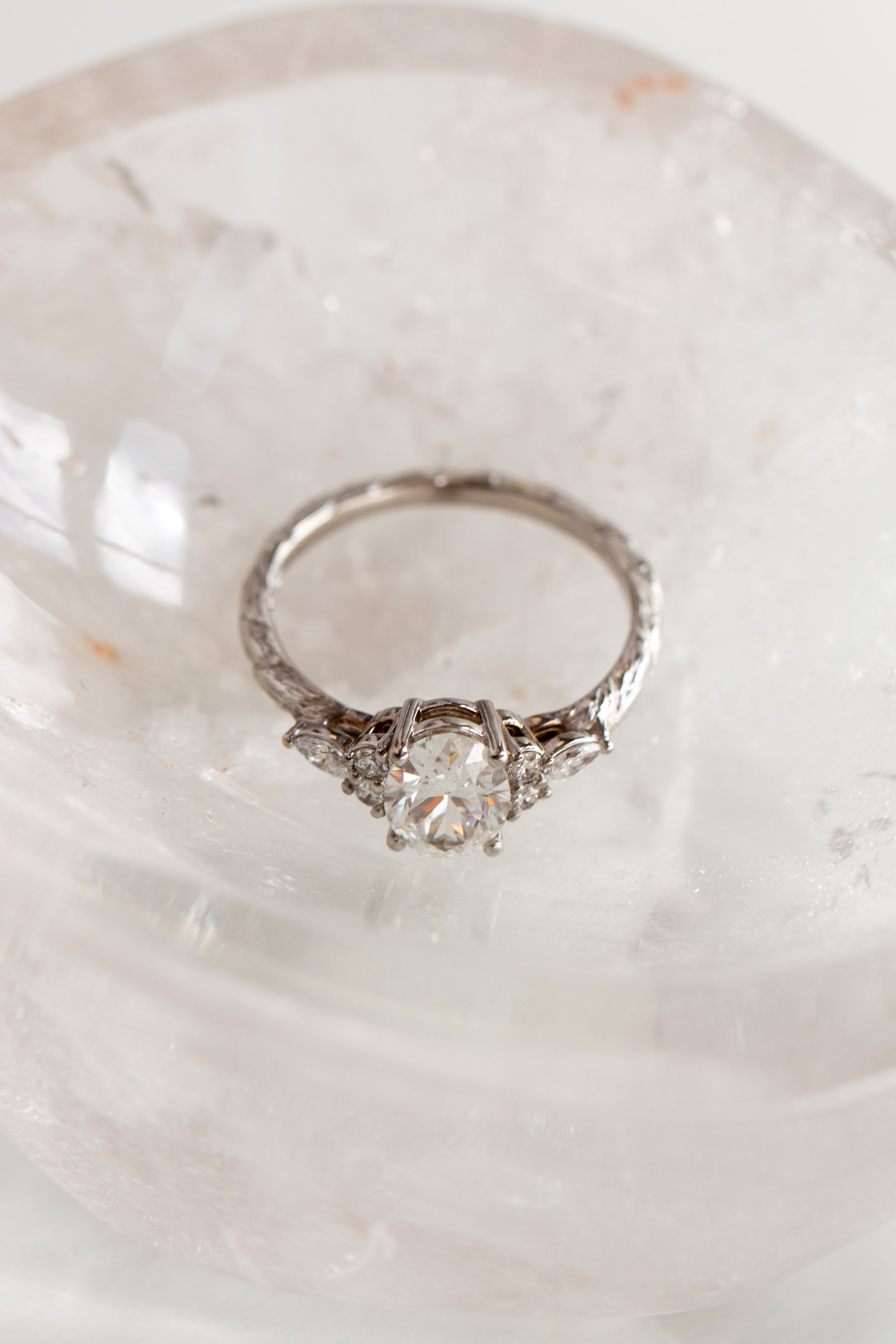 Custom Design ~ Oval Kite String 7-Stone Ring