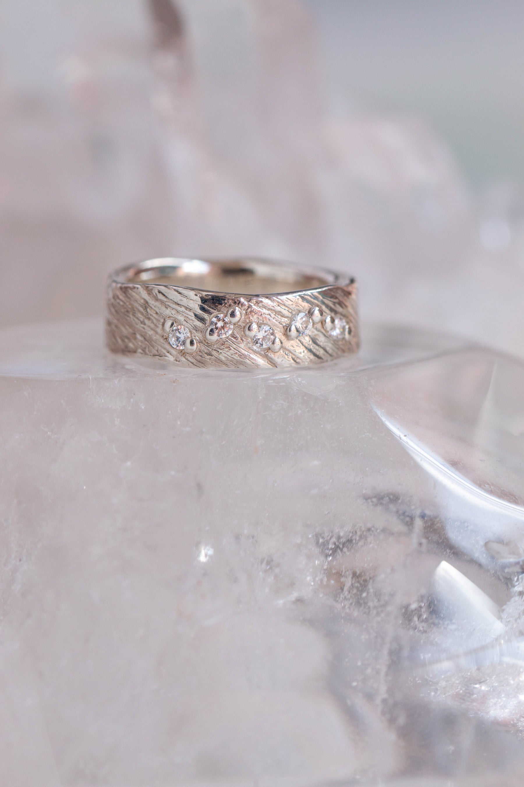 Custom Design ~ Longtail Band with Floating Diamonds