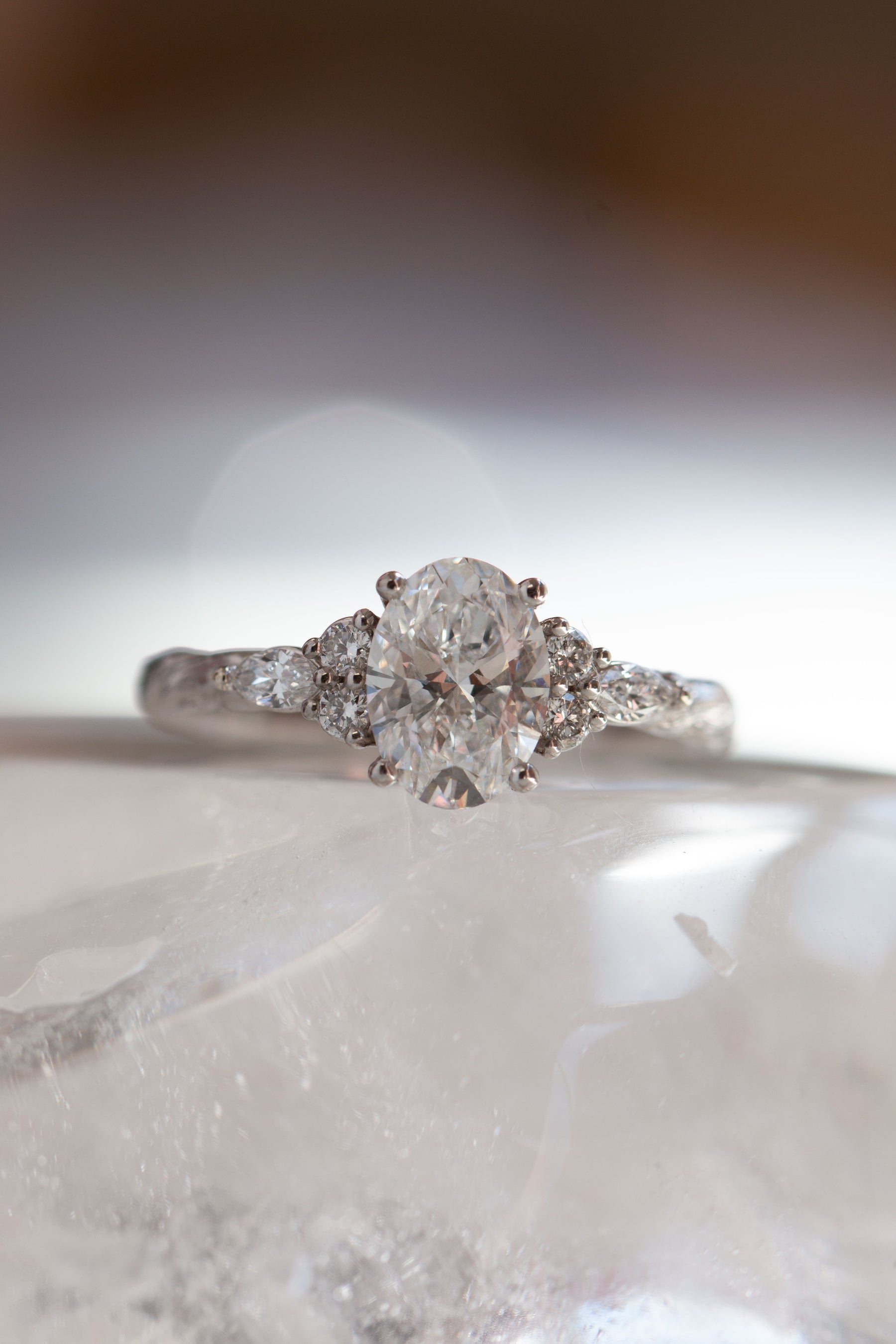 Custom Design ~ Oval Kite String 7-Stone Ring