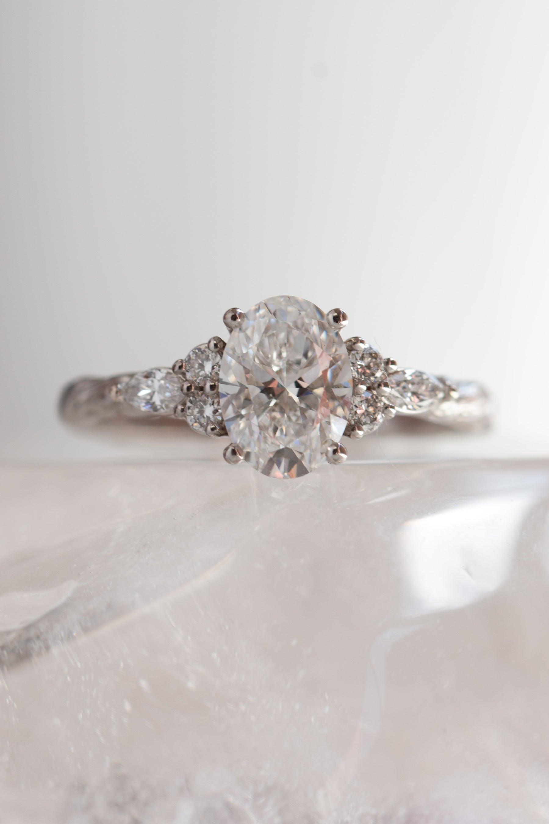 Custom Design ~ Oval Kite String 7-Stone Ring