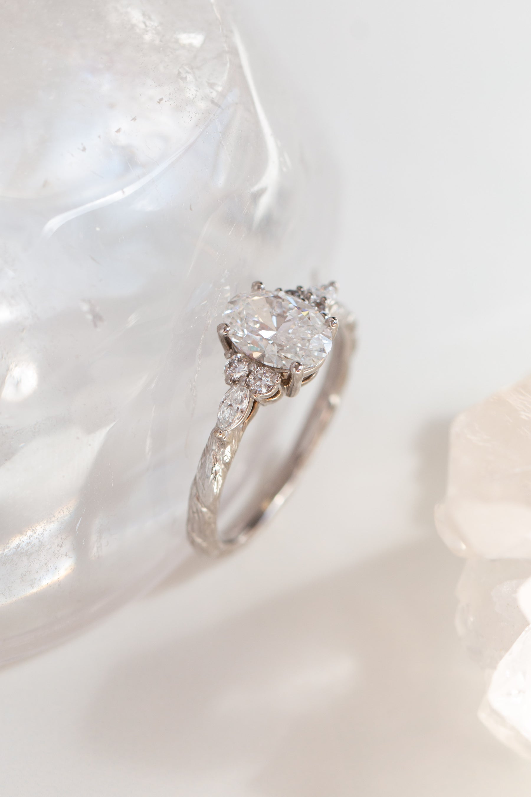 Custom Design ~ Oval Kite String 7-Stone Ring