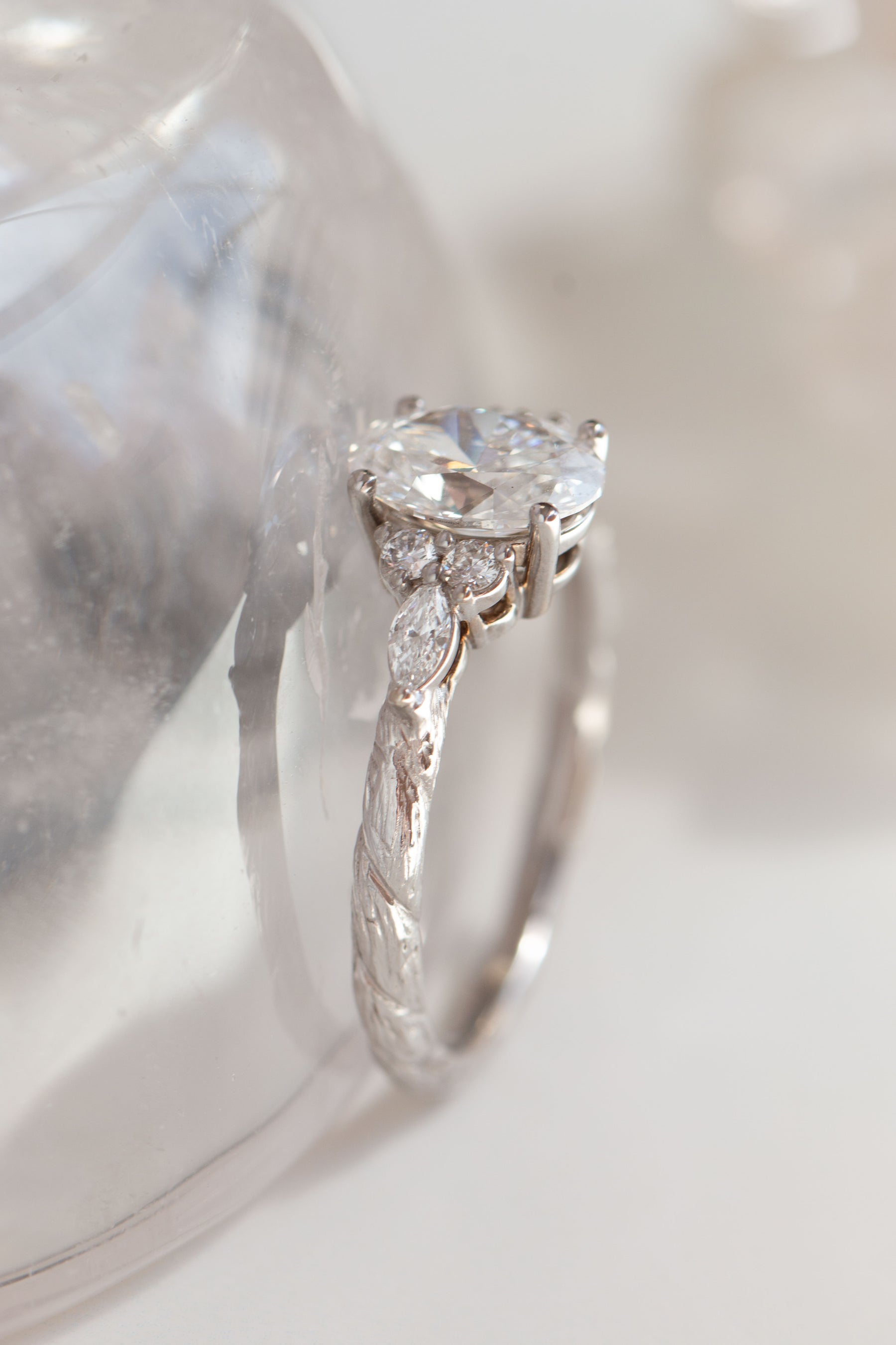 Custom Design ~ Oval Kite String 7-Stone Ring