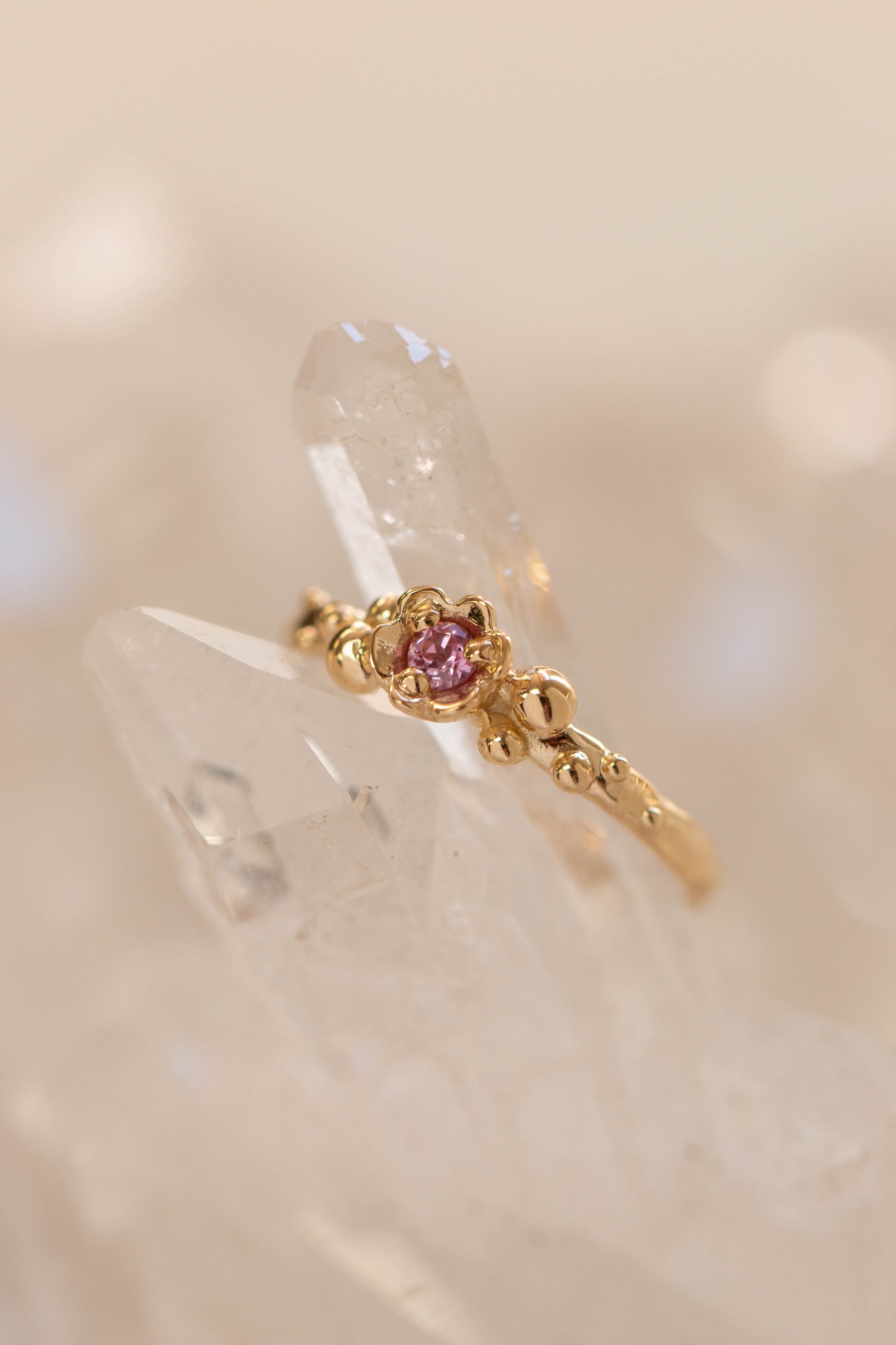 Custom Design ~ Pink Sapphire Caviar & Barnacle Ring