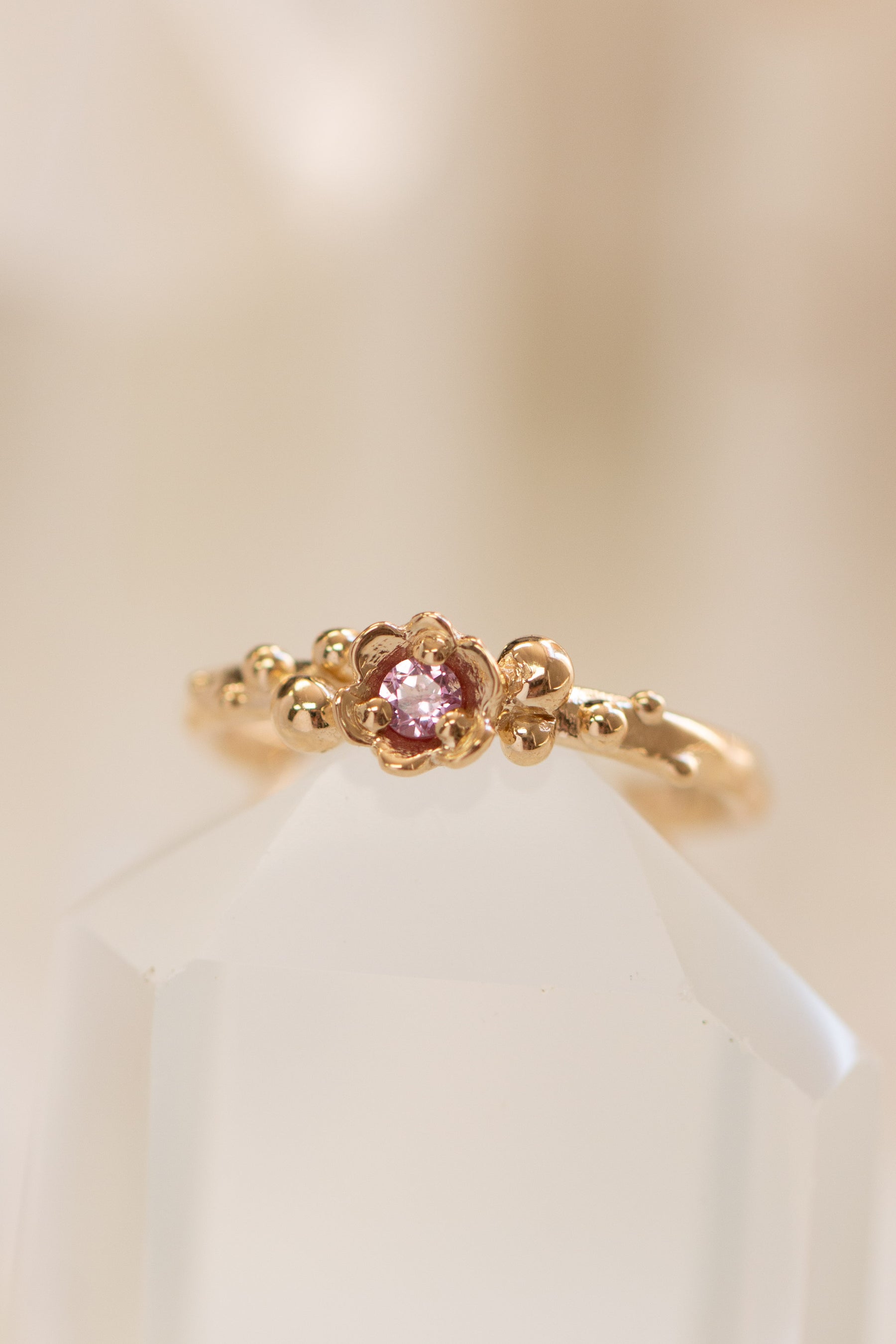 Custom Design ~ Pink Sapphire Caviar & Barnacle Ring