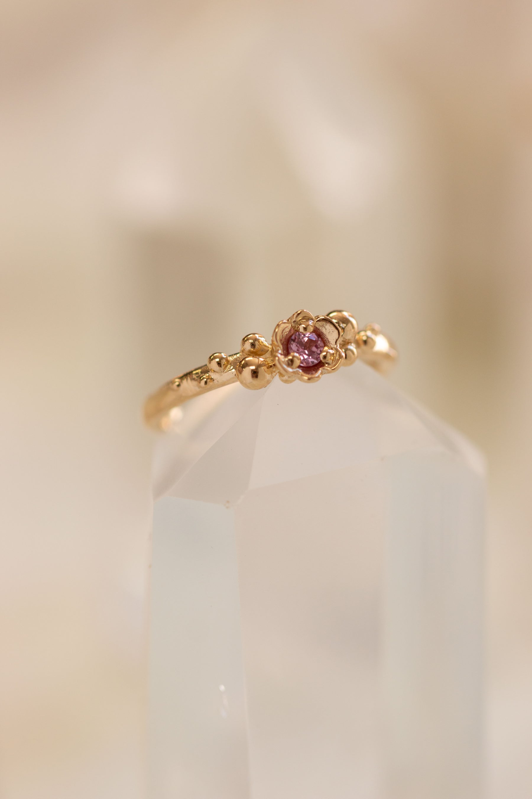 Custom Design ~ Pink Sapphire Caviar & Barnacle Ring
