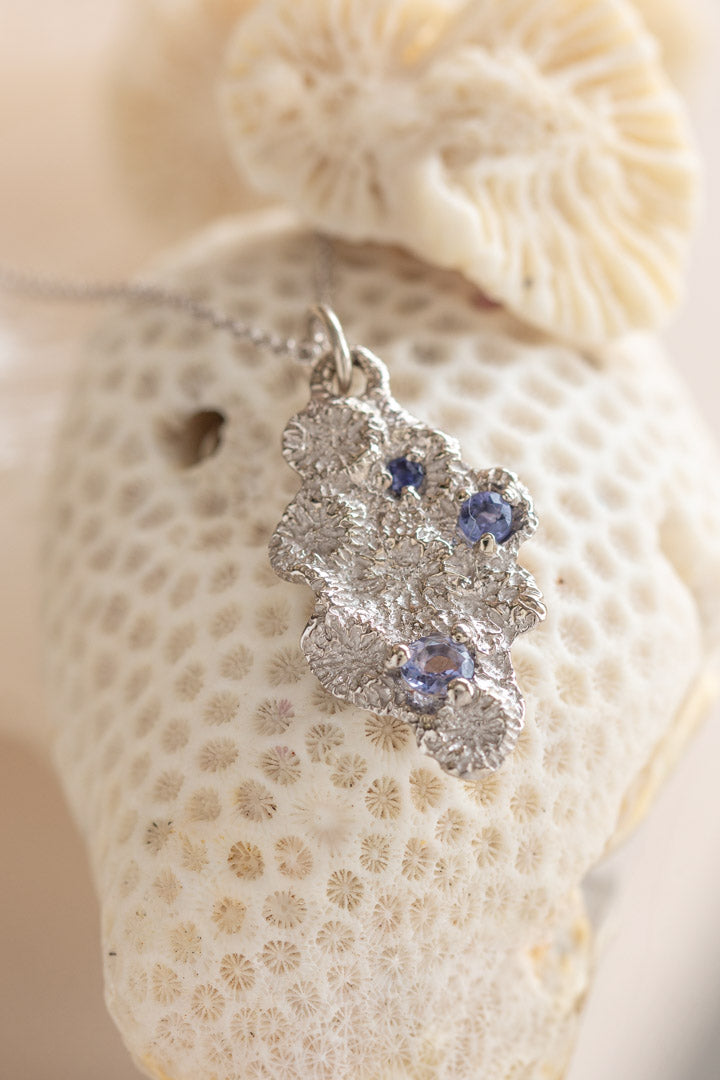 Custom Design ~ Brain Coral & Iolite Pendant
