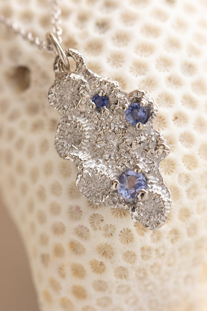 Custom Design ~ Brain Coral & Iolite Pendant