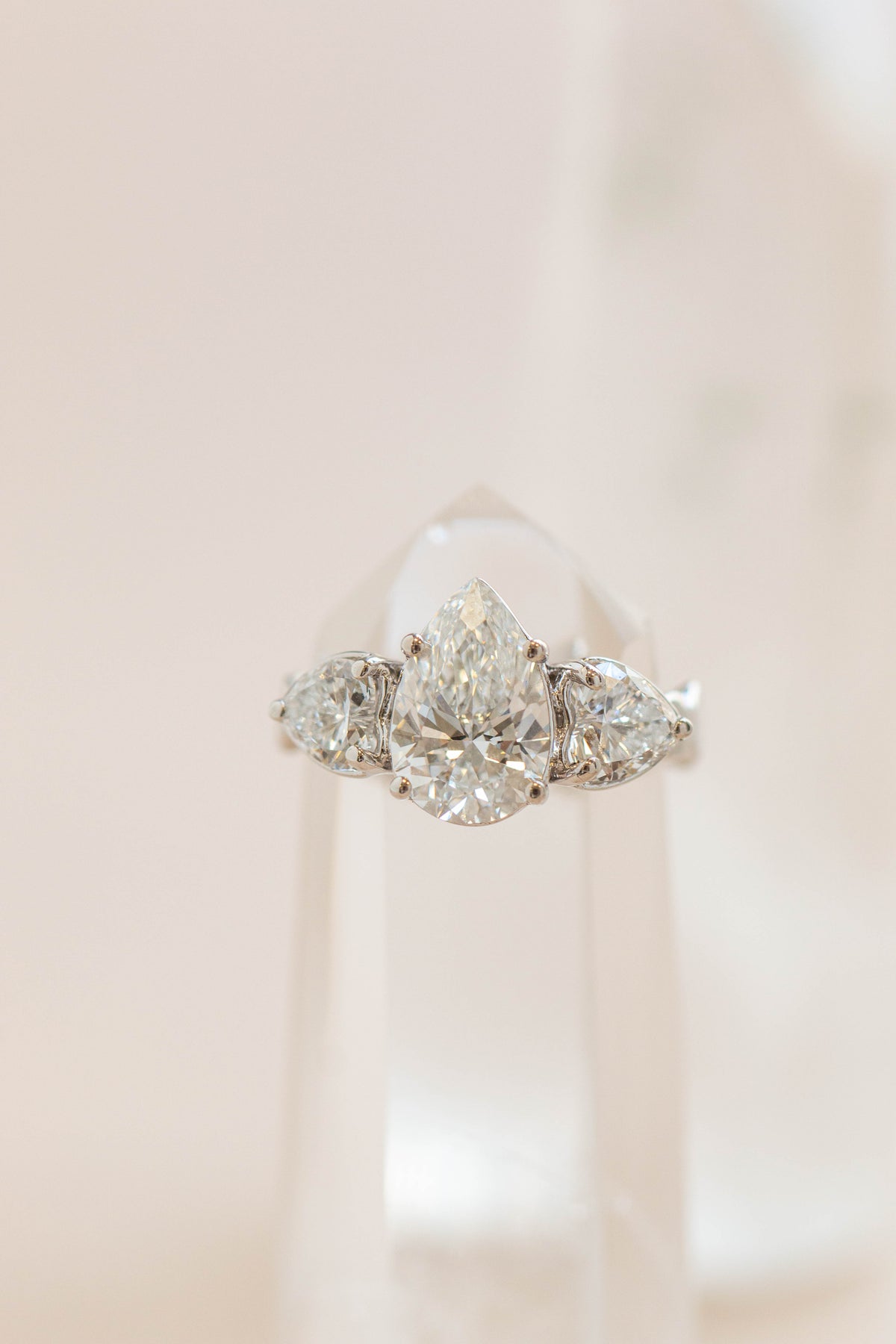 Custom Design ~ Coral Band with Pear & Heart Diamonds