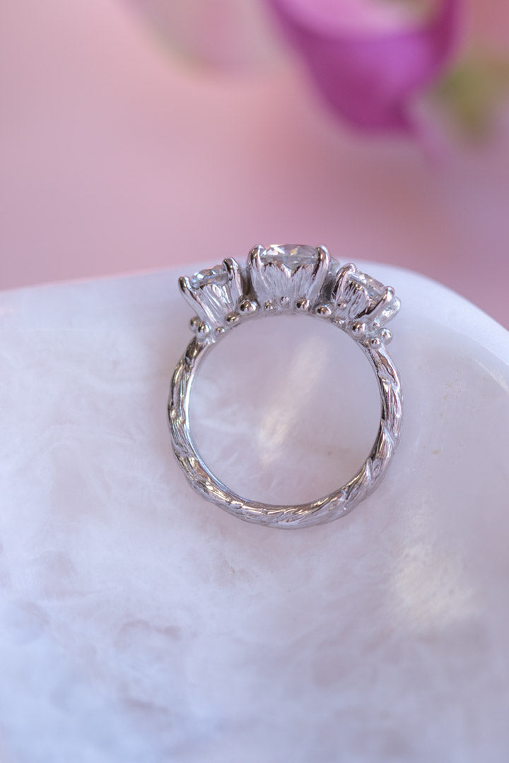 Custom Design ~ Kite String Barnacle & Caviar Diamond Ring