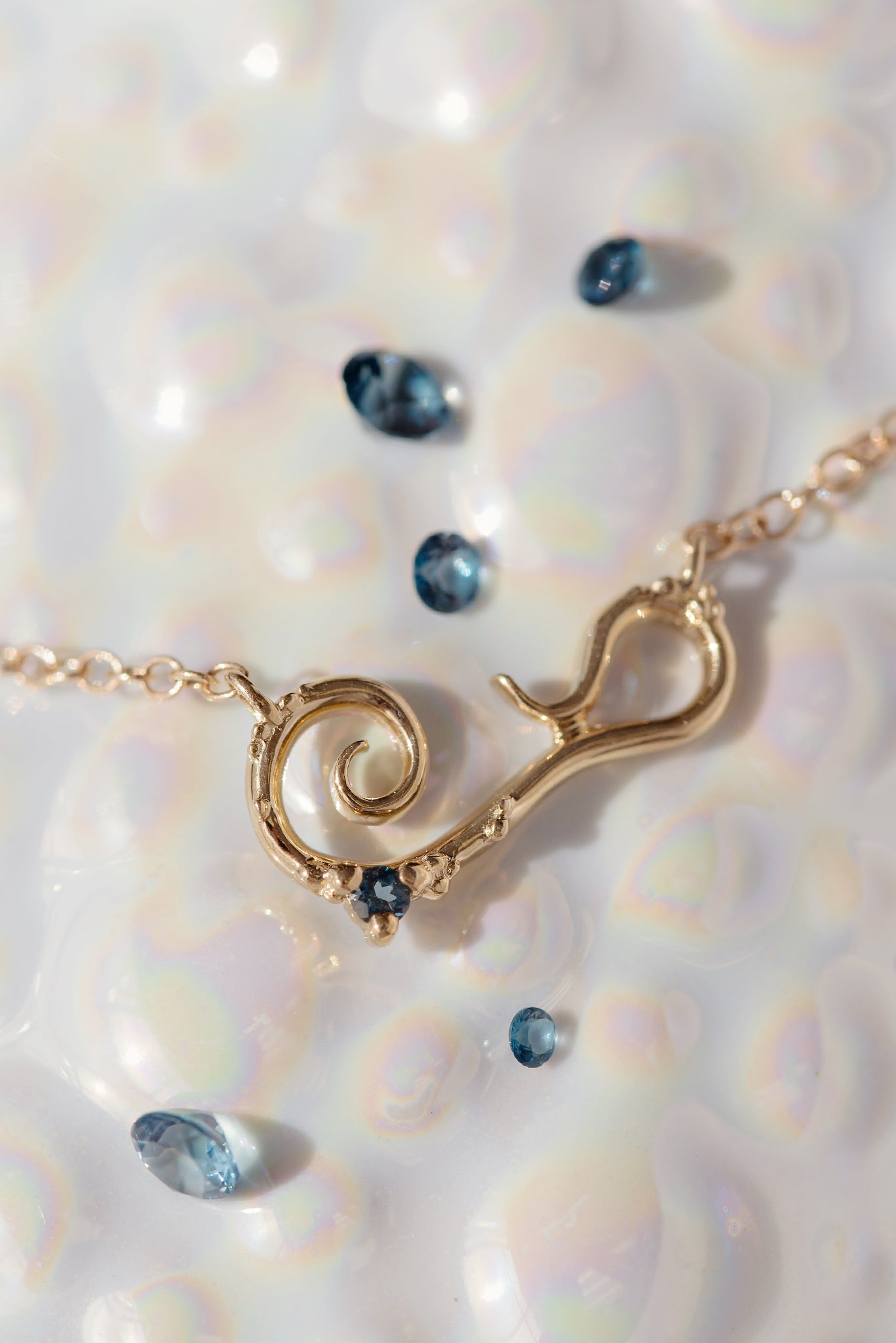 Bermuda ~ Birthstone Necklace in Gold