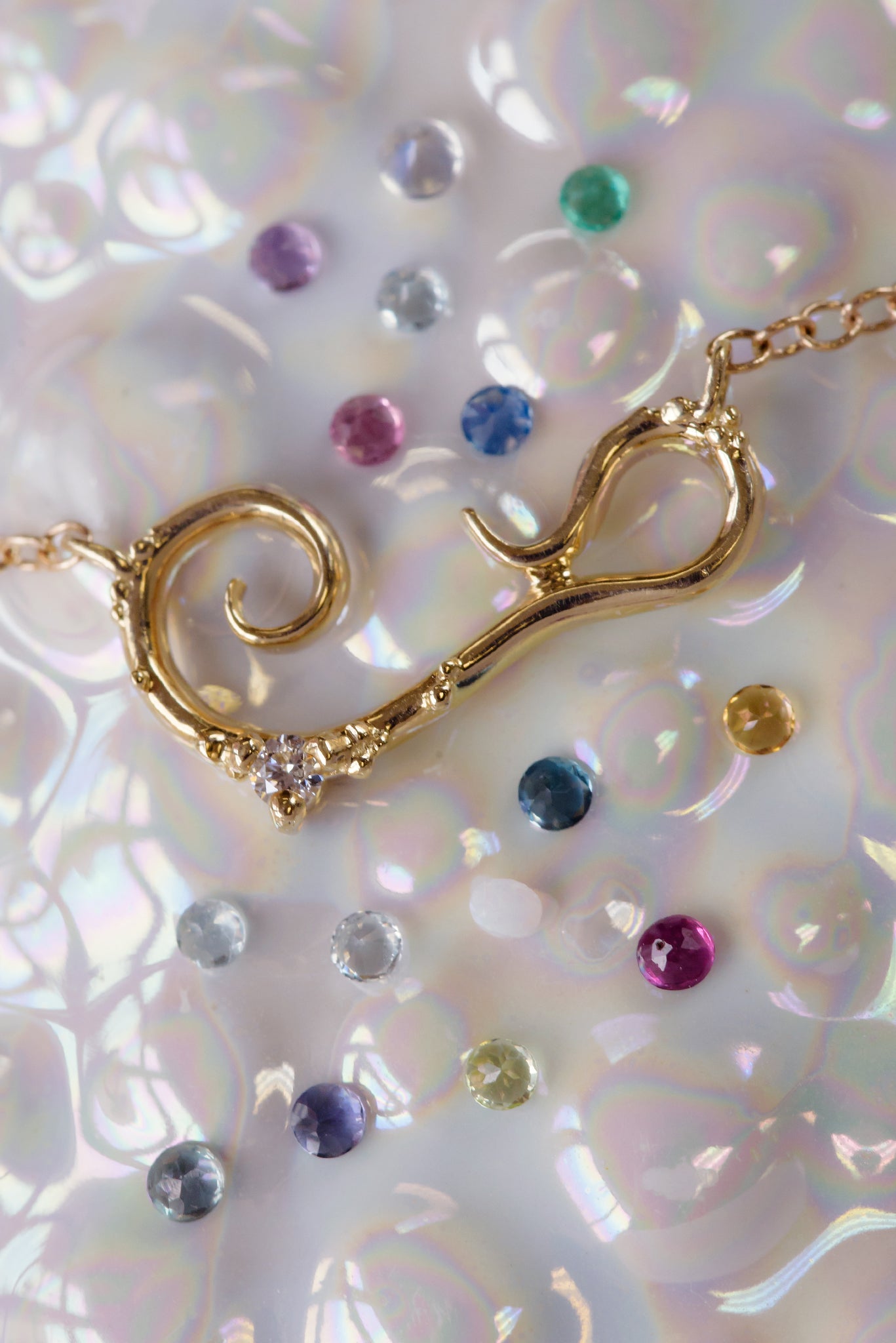 Bermuda ~ Birthstone Necklace in Gold