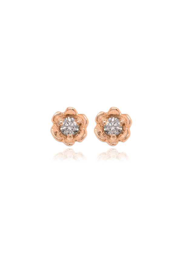 Barnacles ~ 2.5mm Gold Diamond Stud Earrings