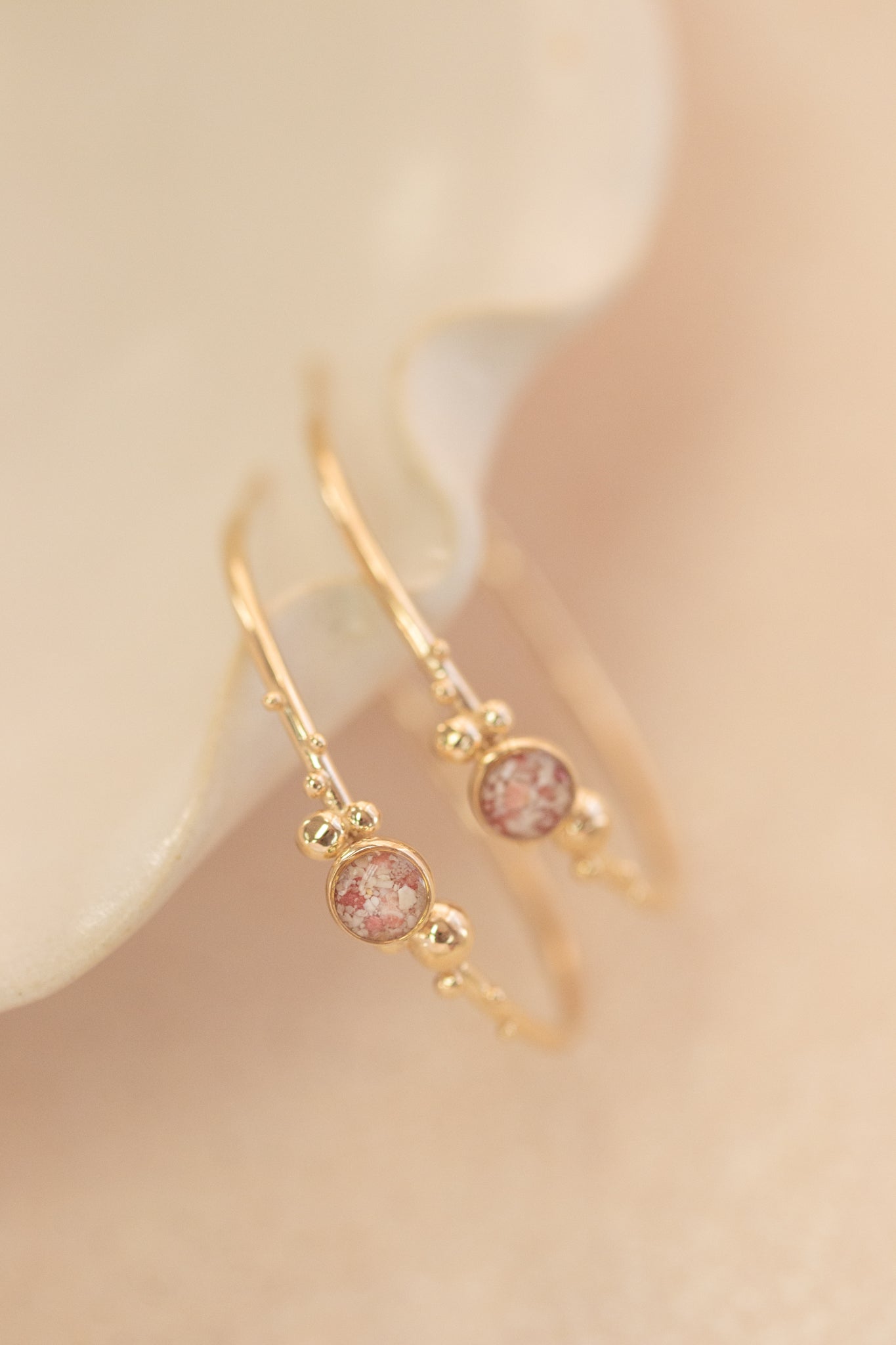 Coral Caviar ~ Large Hoop Earrings in Gold