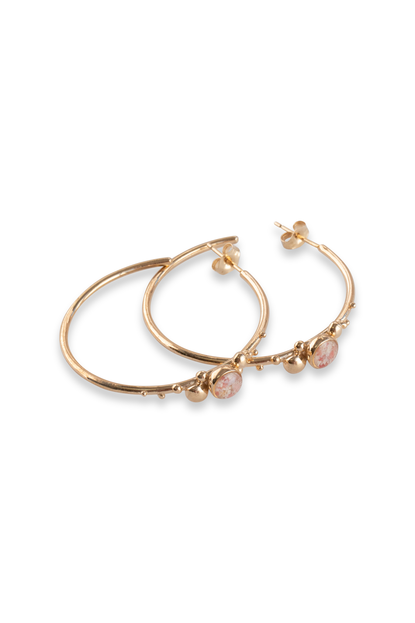 Coral Caviar ~ Large Hoop Earrings in Gold