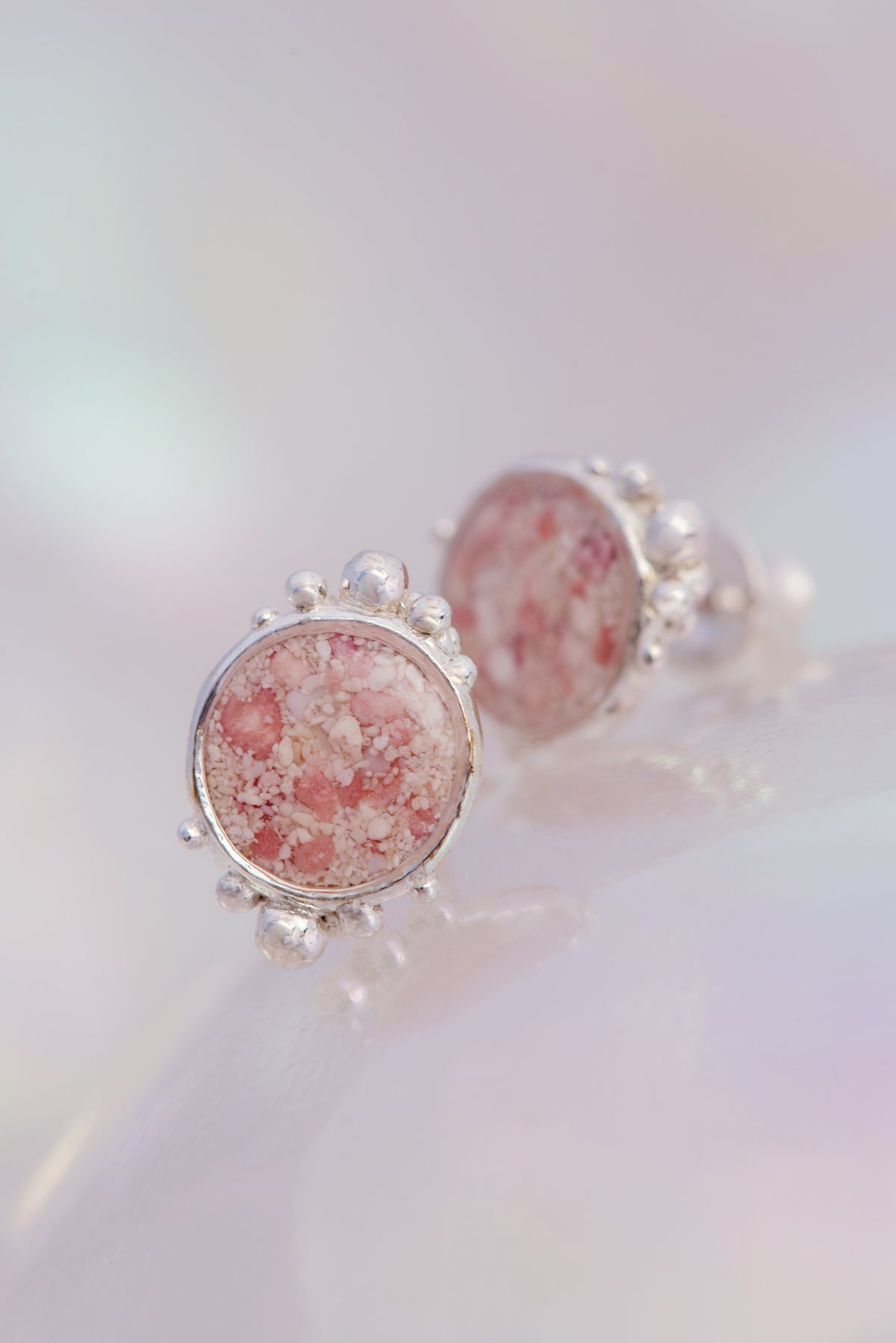 Coral Caviar ~ Large Stud Earrings - Alexandra Mosher Studio Jewellery