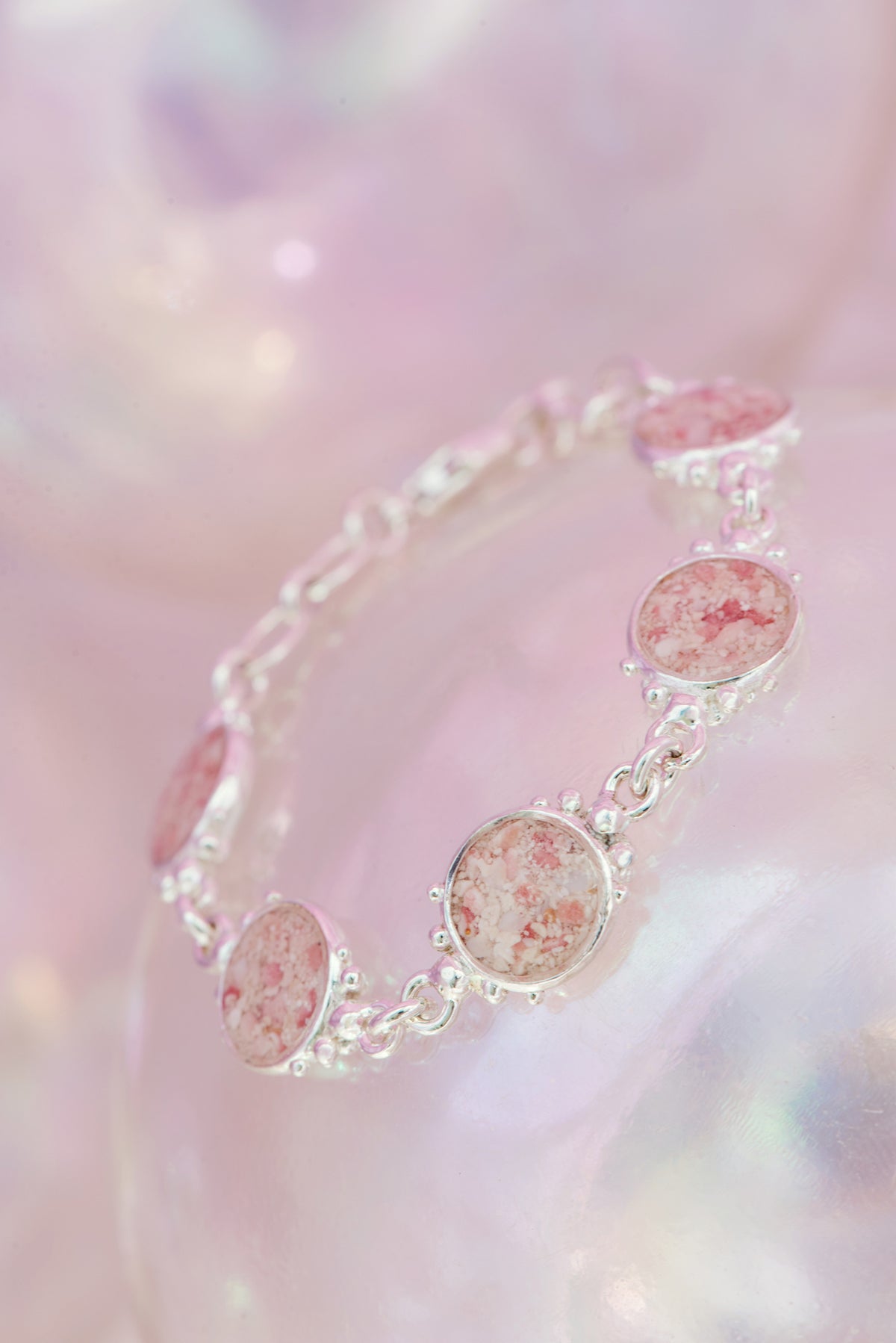 Coral Caviar ~ Large Inline Tennis Bracelet - Alexandra Mosher Studio Jewellery