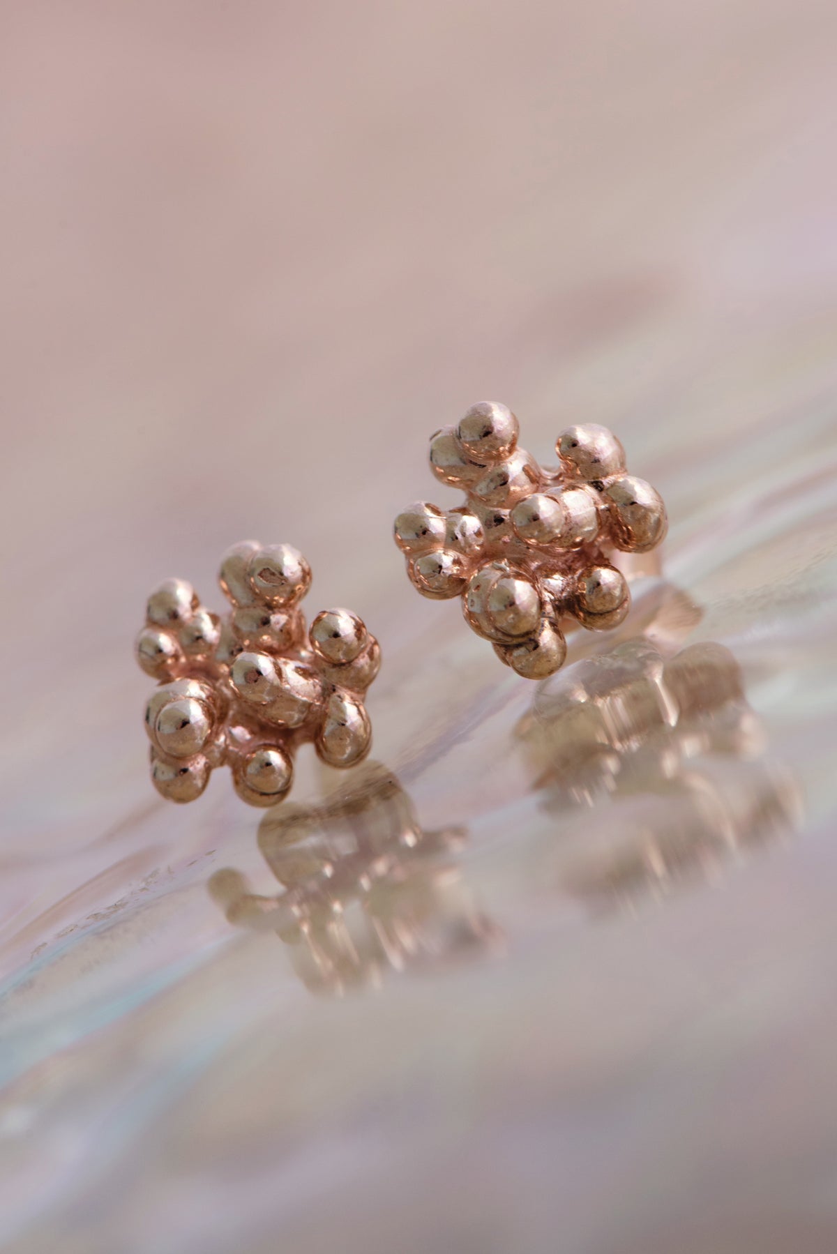 Caviar ~ Tiny Stud Earrings in Gold