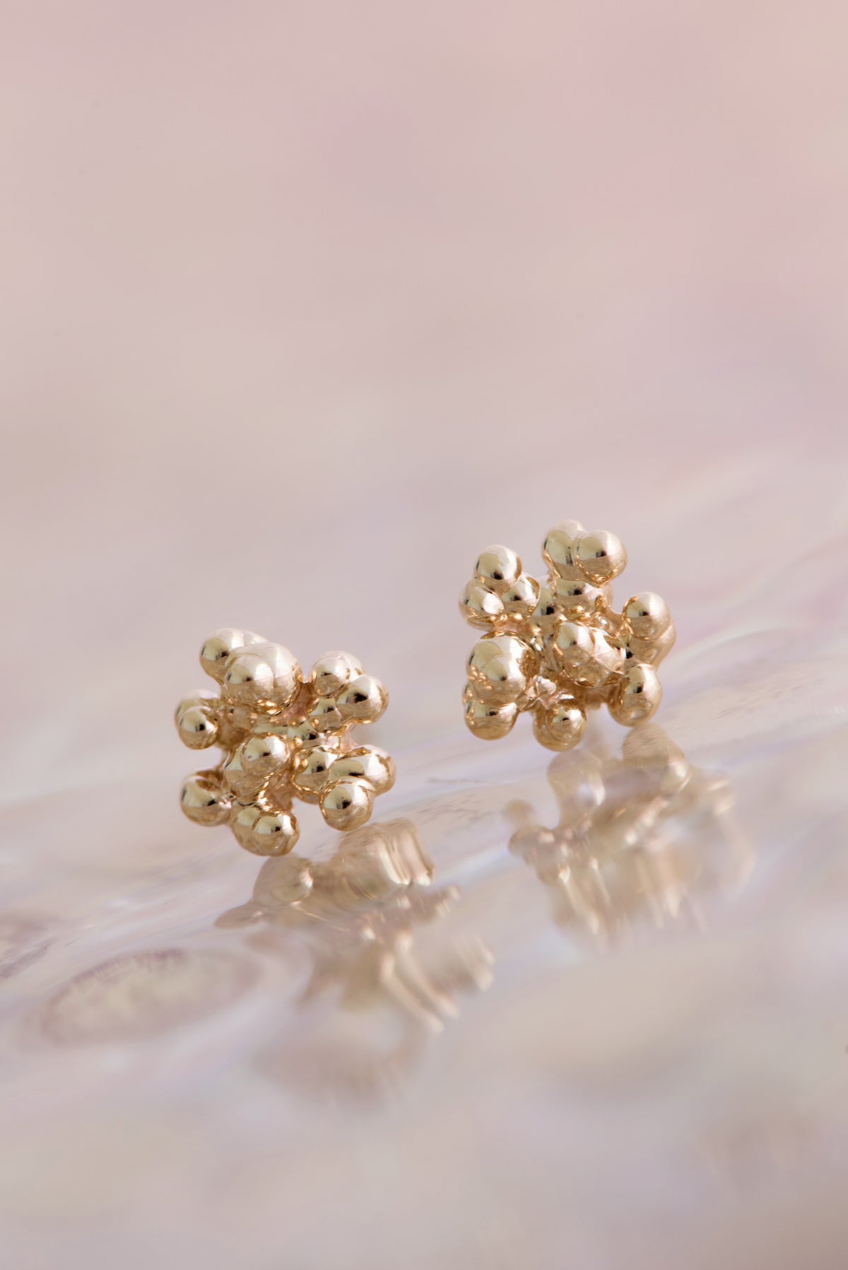 Caviar ~ Tiny Stud Earrings in Gold