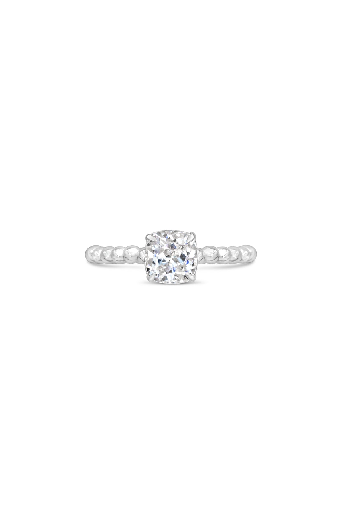 Engagement Rings ~ Caviar 4 Prong Cushion Ring