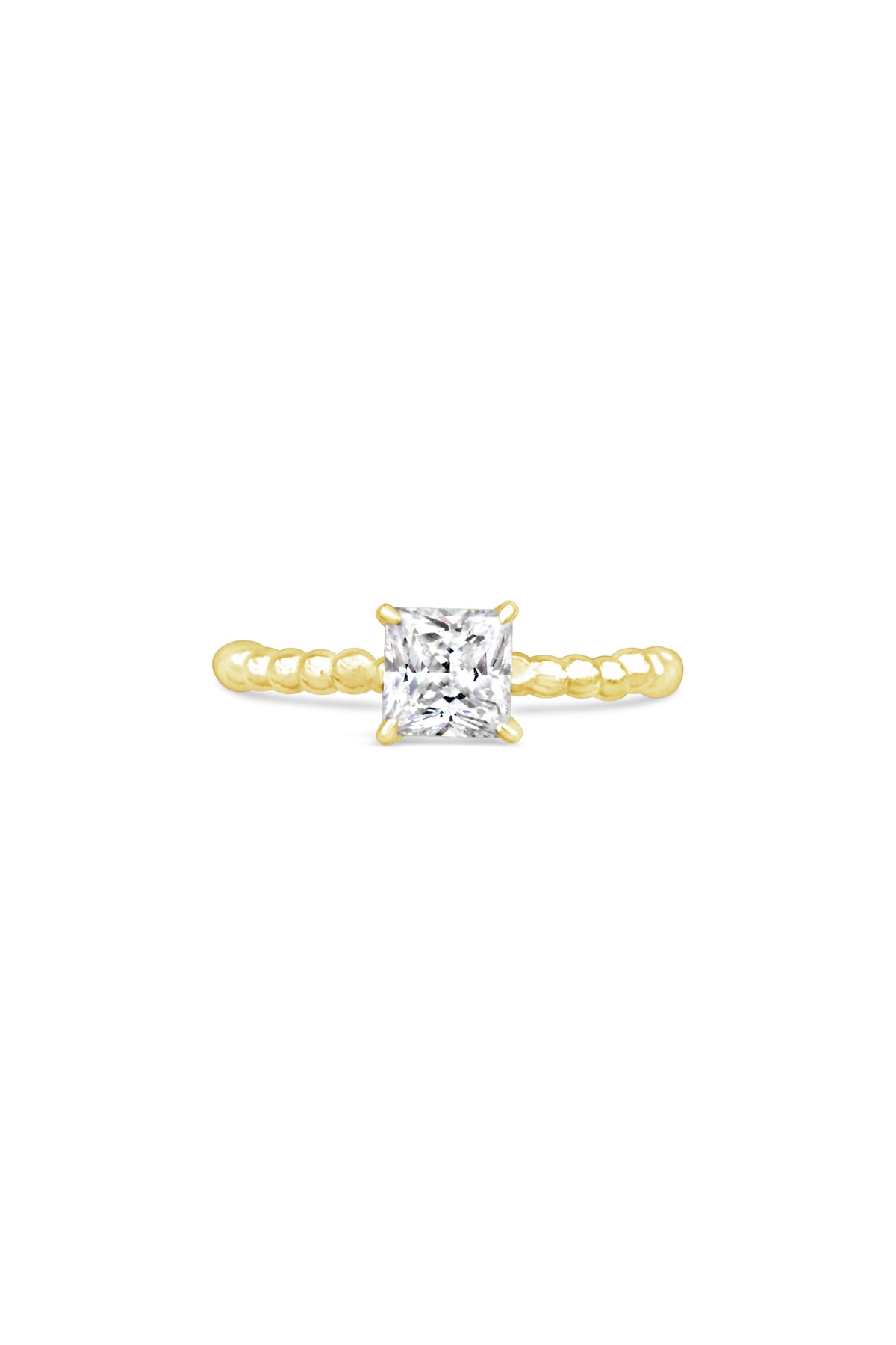 Engagement Rings ~ Caviar 4 Prong Princess Ring