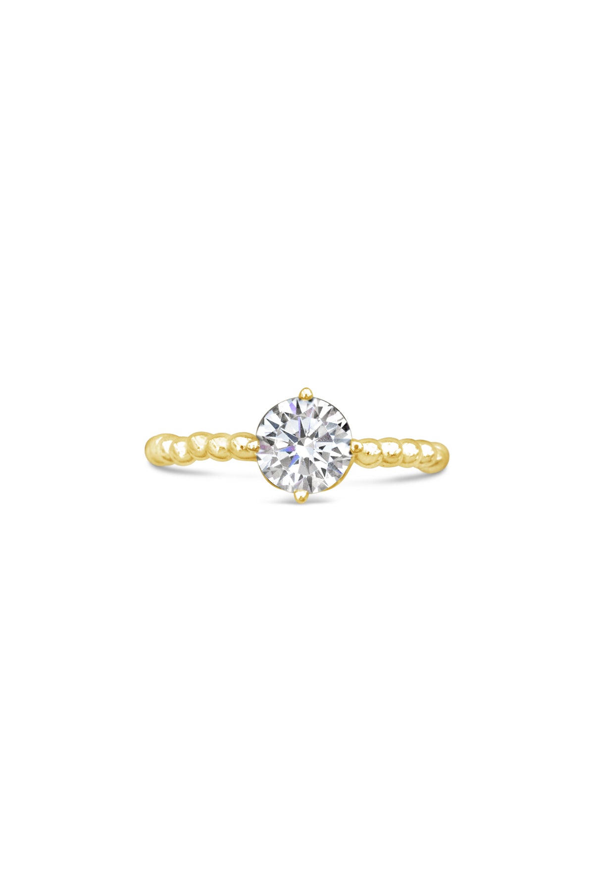 Engagement Rings ~ Caviar Compass 4 Prong Round Ring