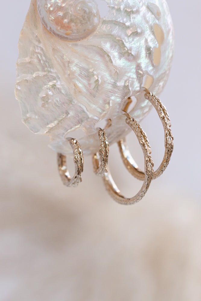 Hoops ~ Cedar Sprig Large in Gold