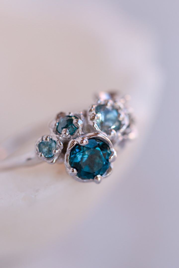 Custom Design ~ Under The Sea Barnacle Blue Stone Ring