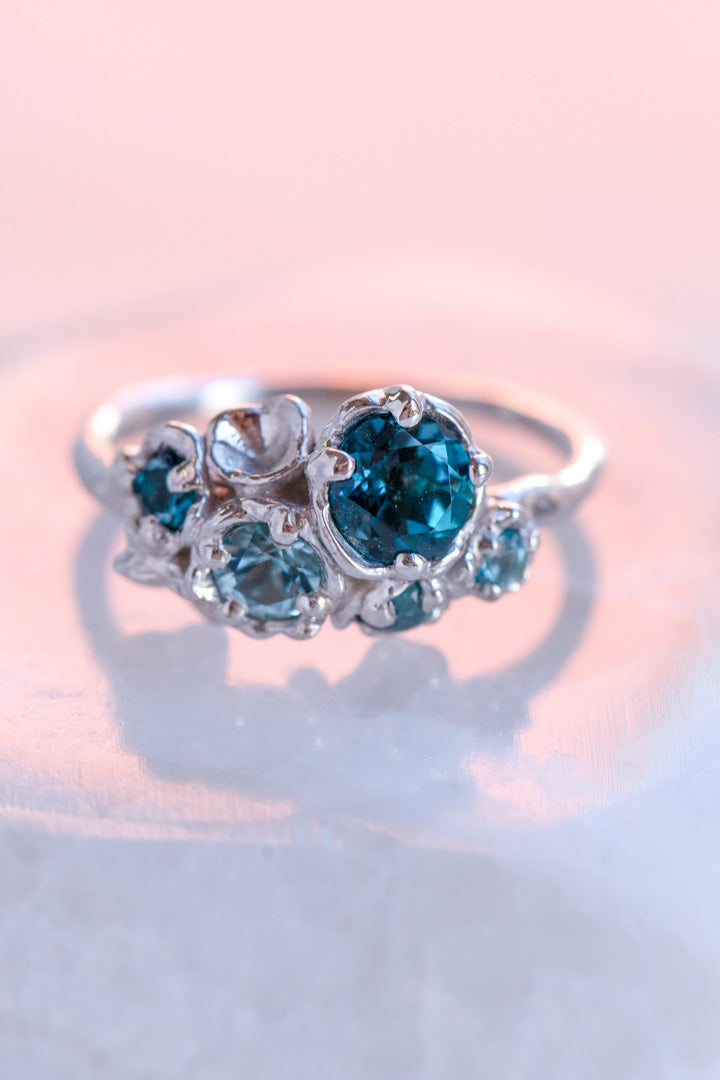 Custom Design ~ Under The Sea Barnacle Blue Stone Ring