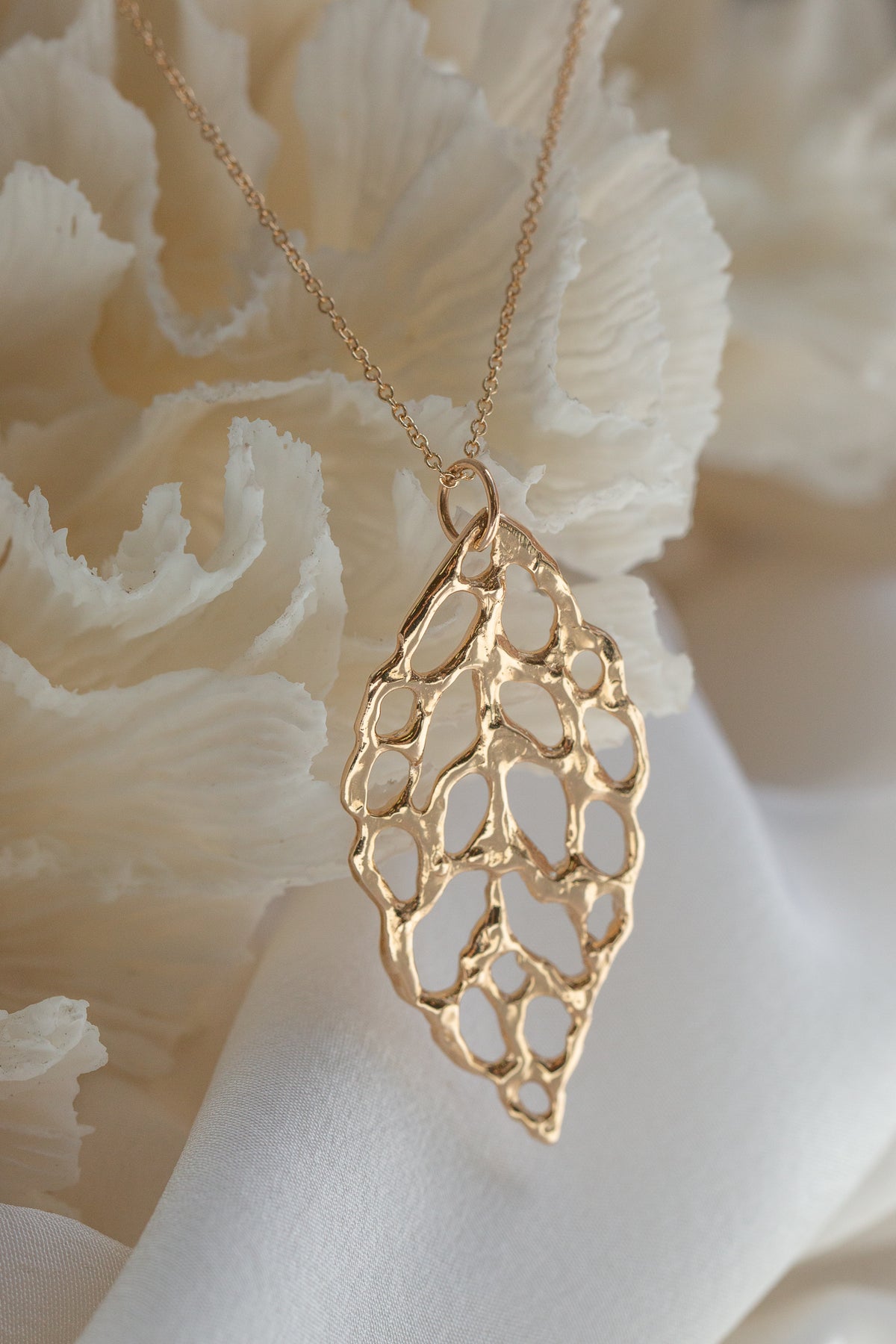 Lace ~ Large Pendant in Gold