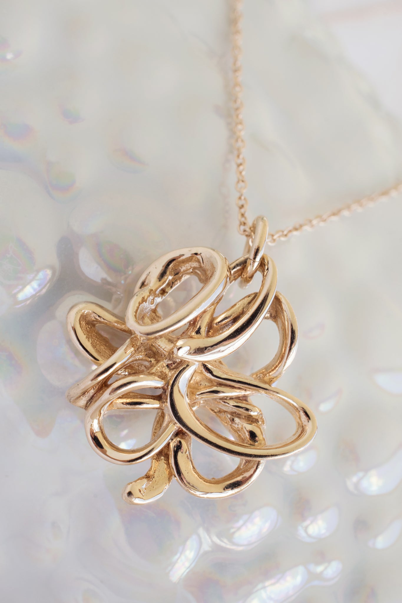 Melt ~ Small Never Ending Story Pendant In Gold
