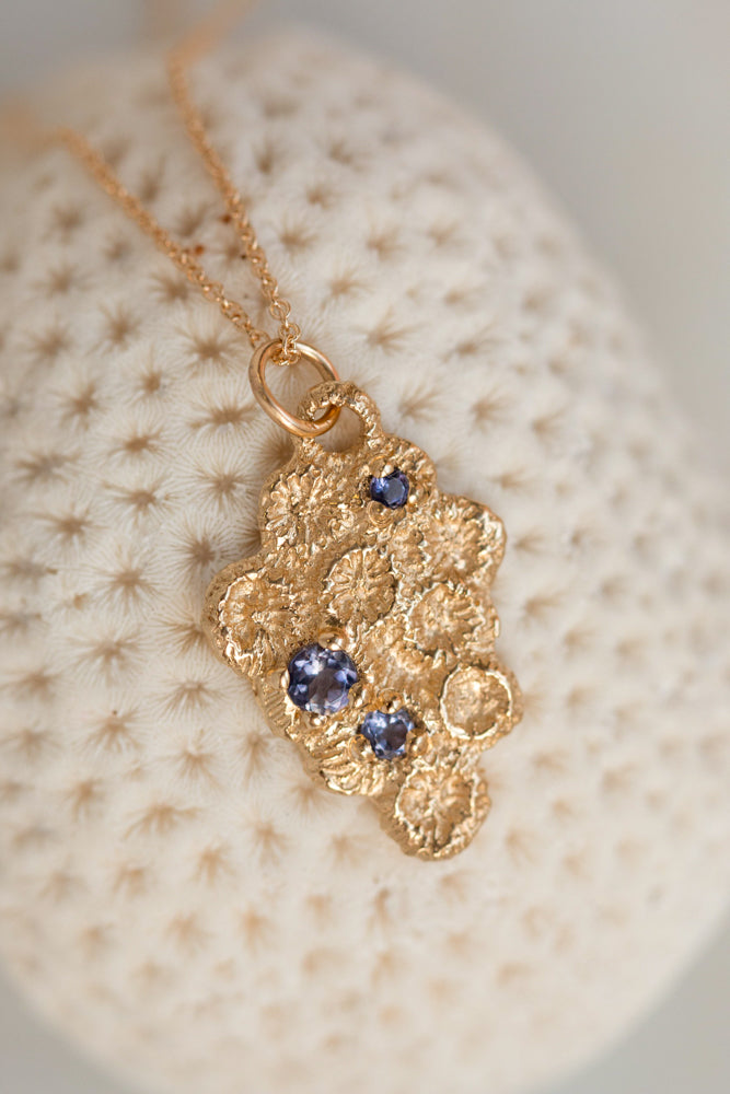 One of a Kind ~ Brain Coral Pendant in Gold