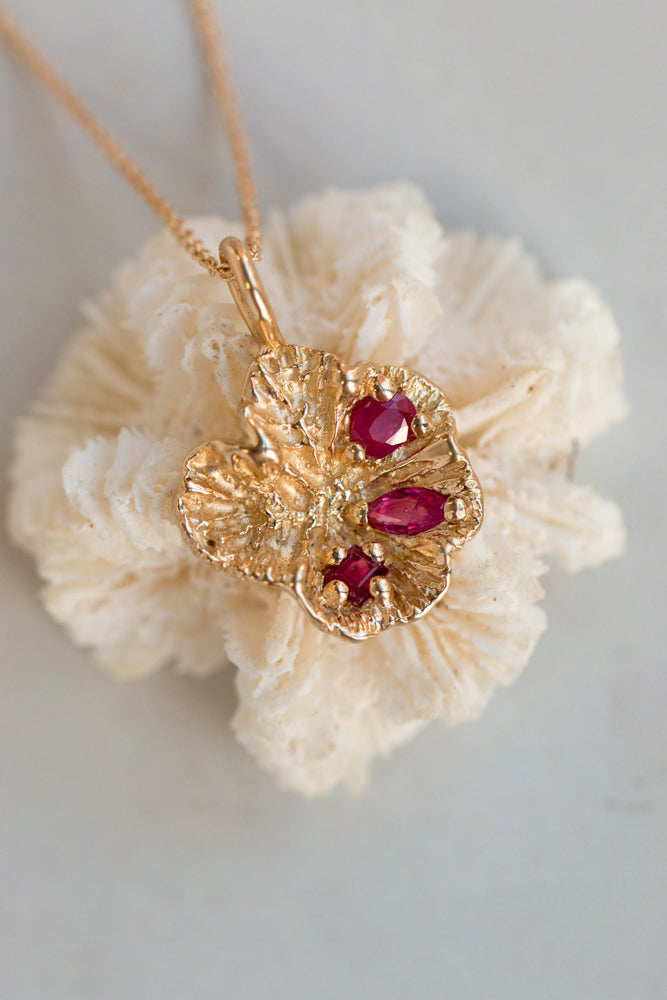 One of a Kind ~ Coral Polyp Medium Pendant in Gold
