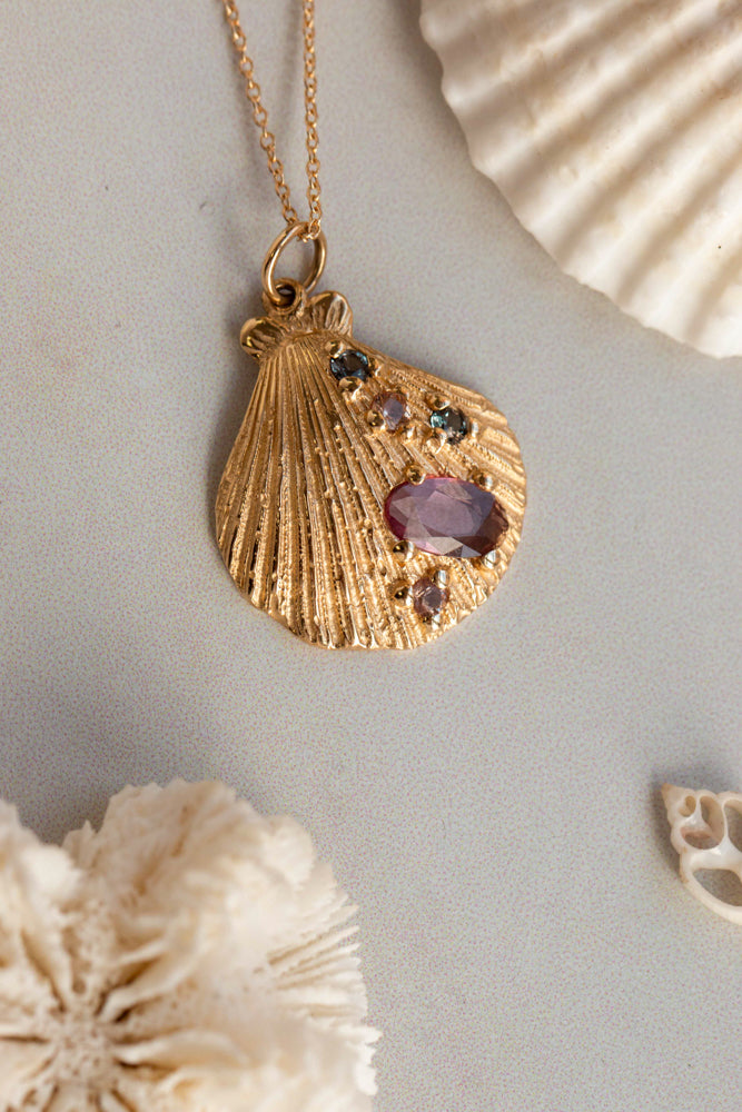 One of a Kind ~ Scallop Large Pendant in Gold