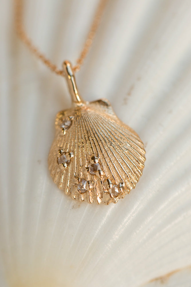 One of a Kind ~ Scallop Small Pendant in Gold