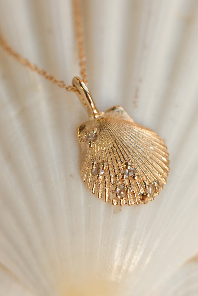 One of a Kind ~ Scallop Small Pendant in Gold