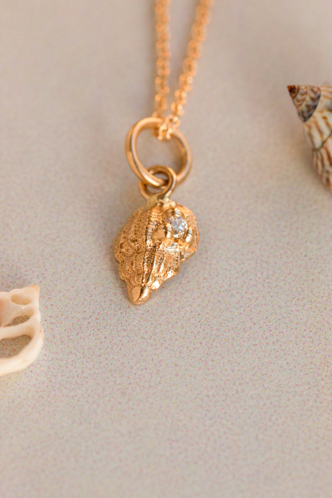 One of a Kind ~ Whorl Shell Pendant in Gold