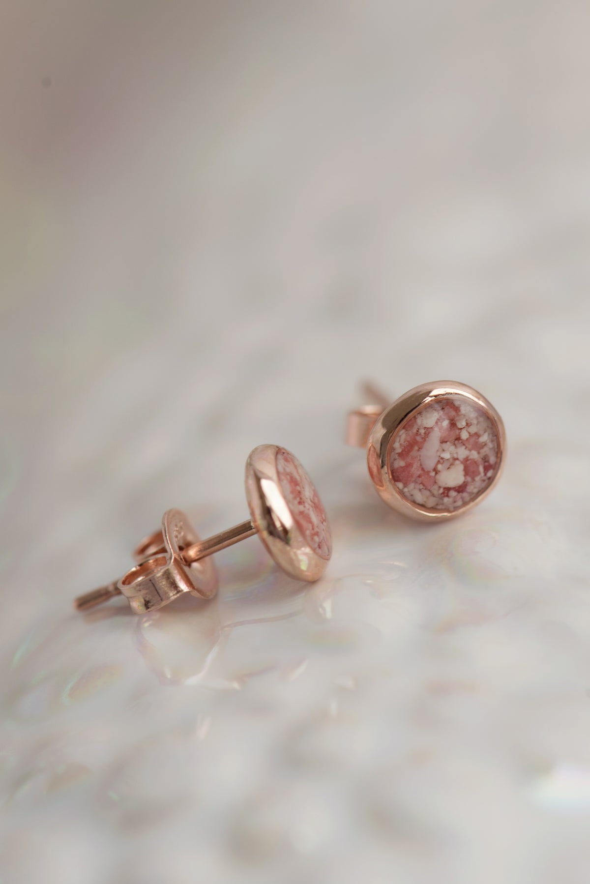 Splash ~ Circle (Small) Stud Earrings in Gold - Alexandra Mosher Studio Jewellery