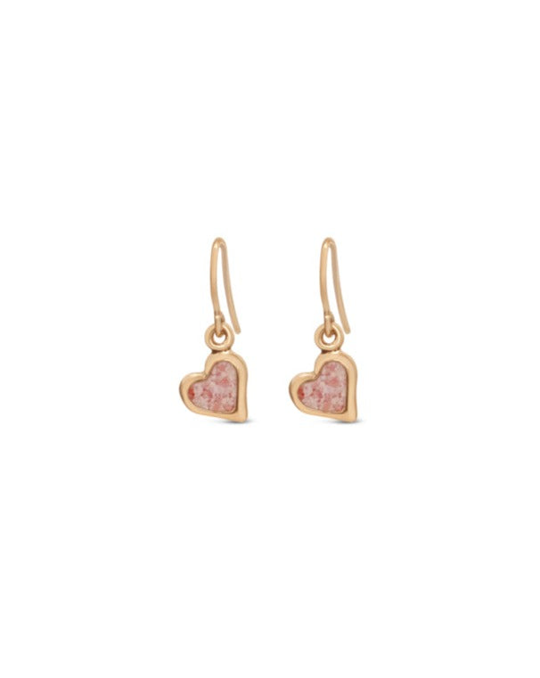 Splash ~ Heart (Small) Dangle Earrings in Gold