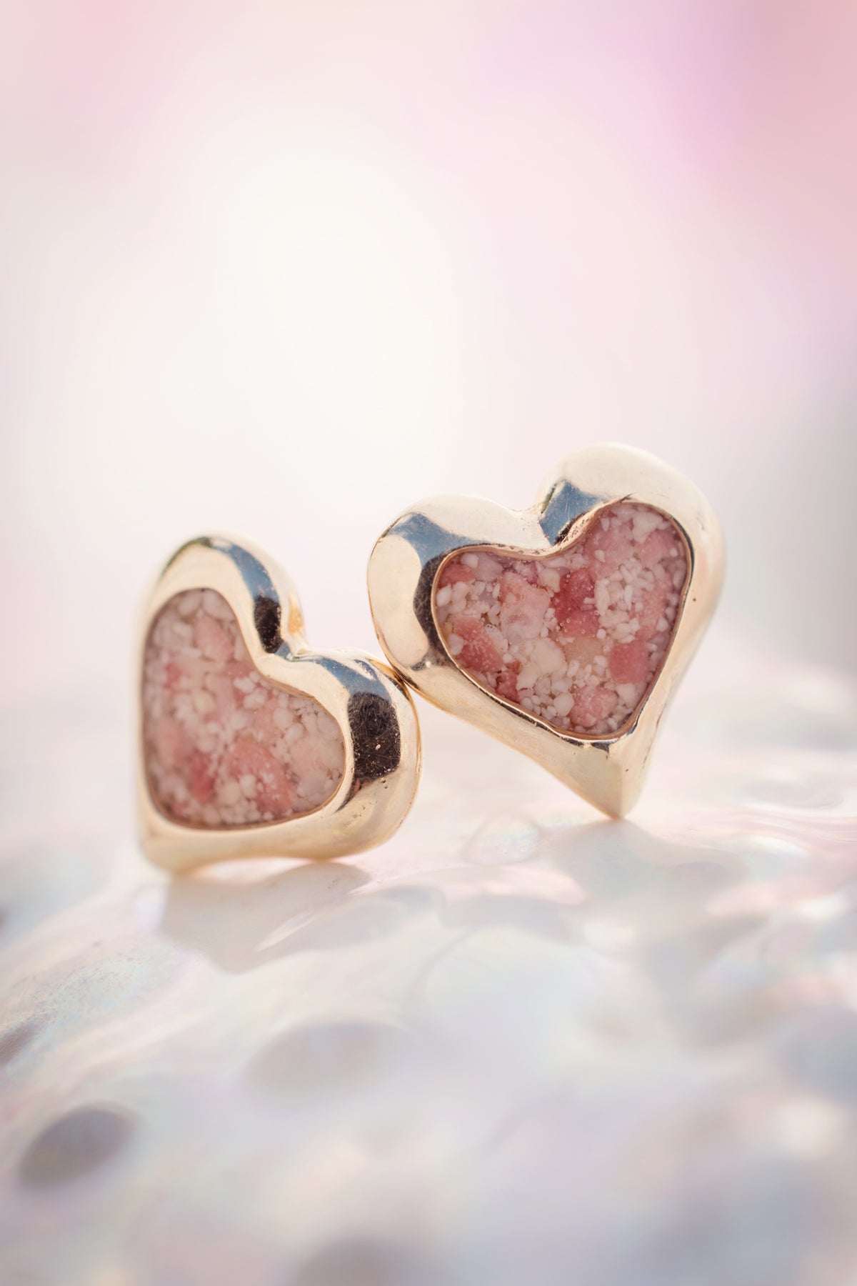 Splash ~ Heart (Small) Stud Earrings in Gold