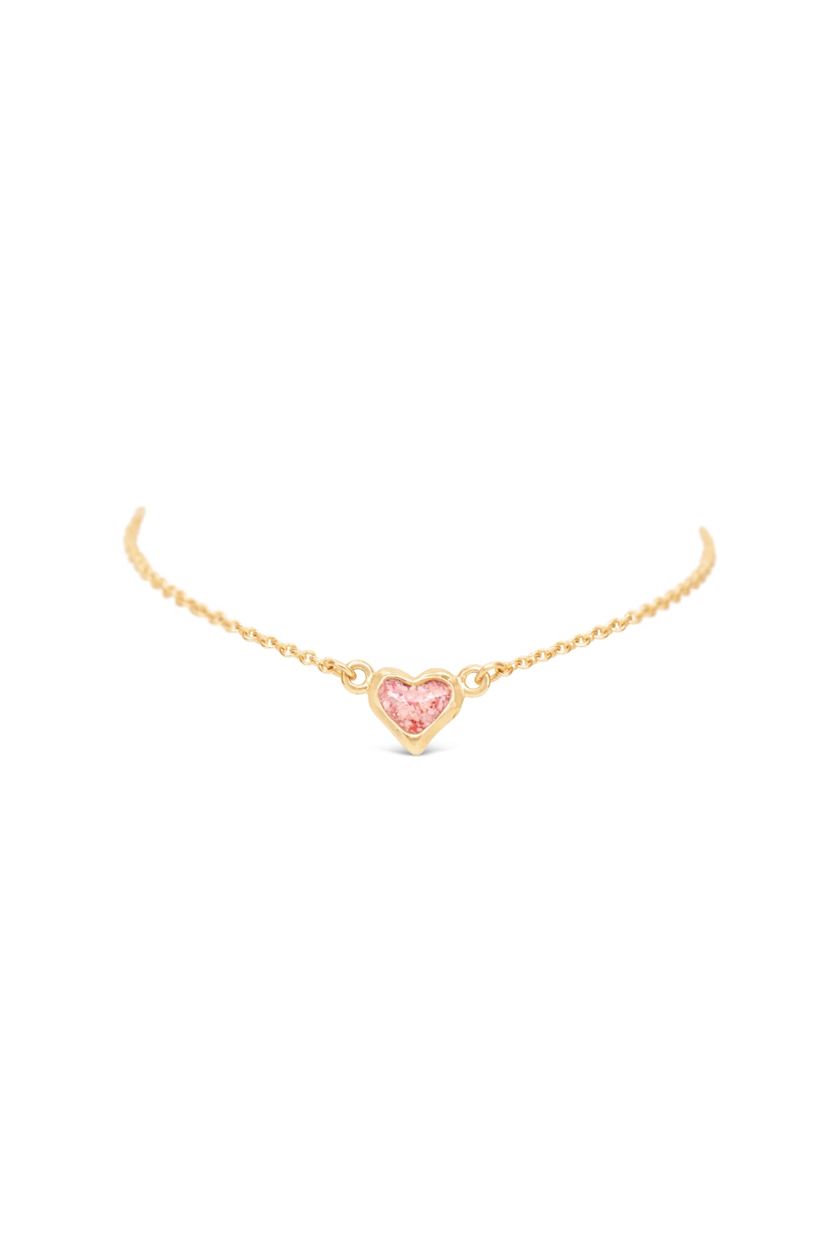 Small Heart Inline Bracelet in Gold