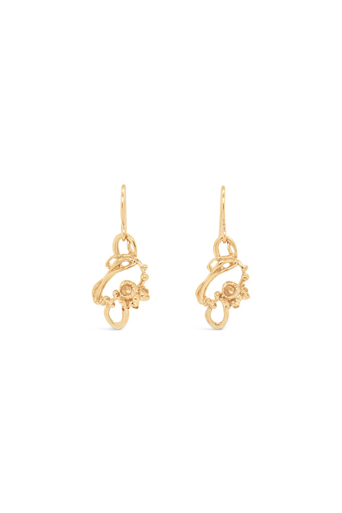 Under the Sea ~ Barnacle Link (Small) Dangle Earrings in Gold