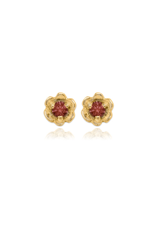 Barnacles ~ 2.5mm Gold Birthstone Stud Earrings