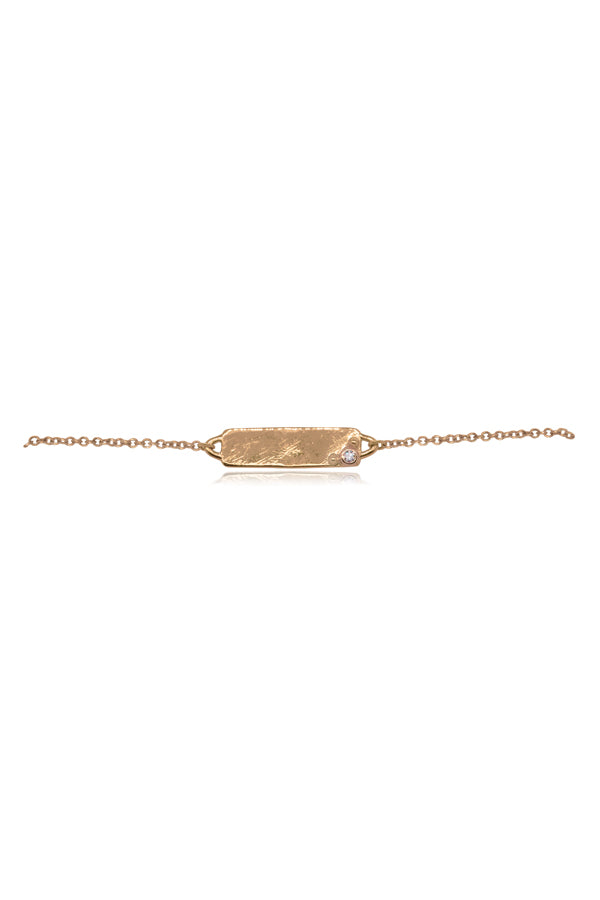 Love Letters ~ Inline Personalised Birthstone Bar Bracelet in Gold