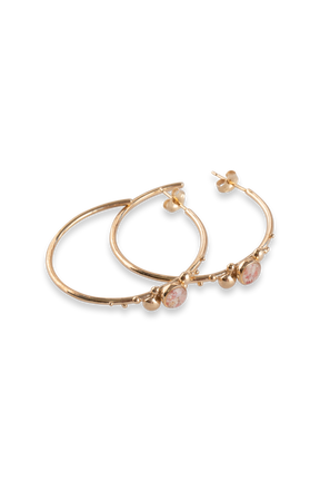 Coral Caviar ~ Large Hoop Earrings in Gold - Alexandra Mosher Studio Jewellery Bermuda Fine