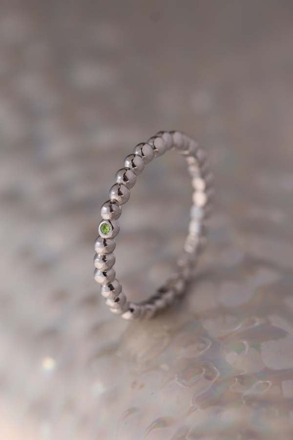 Caviar ~ Single Birthstone Gold Ring