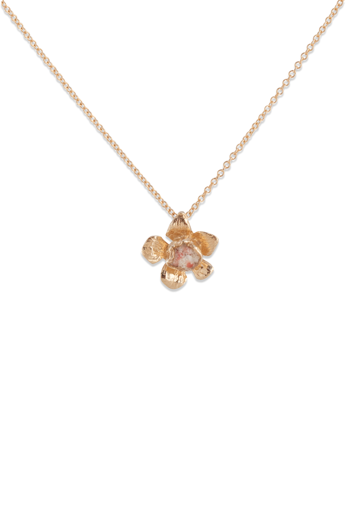 Fera ~ Tiny Flower Pendant in Gold - Alexandra Mosher Studio Jewellery Bermuda Fine