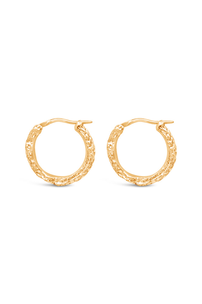 Hoops ~ Cedar Sprig Small Huggies in Gold